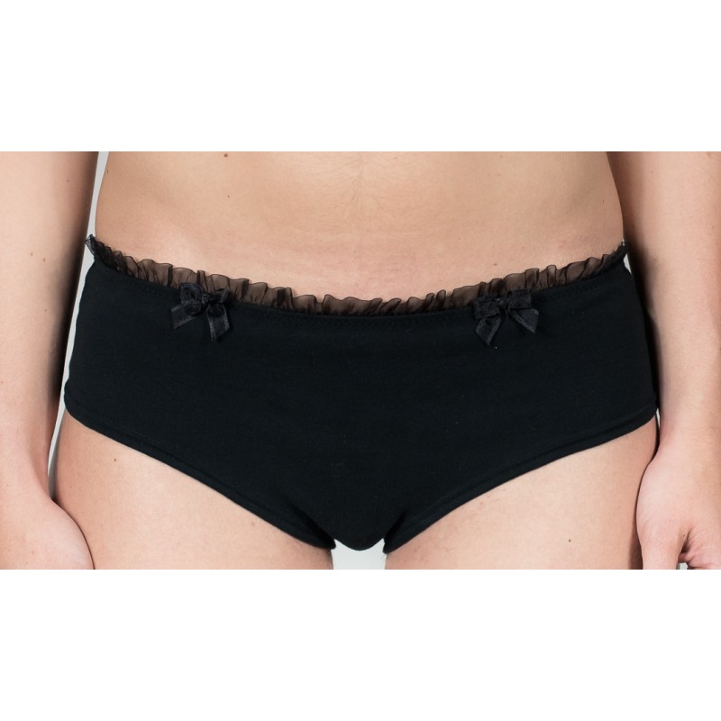 Culotte Coton Bio "Camille" [Noir]