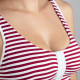Brassière en Coton Bio "Lison" [Rouge rayé Blanc]